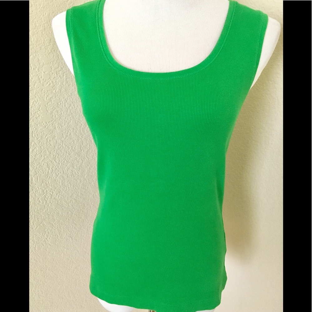 Green tank top Chico's Green top cotton tank top ribbed knit top